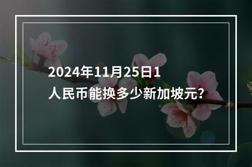 2024年11月25日1人民币能换多少新加坡元？