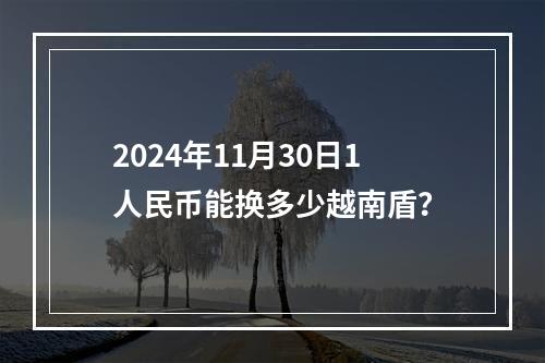 2024年11月30日1人民币能换多少越南盾？