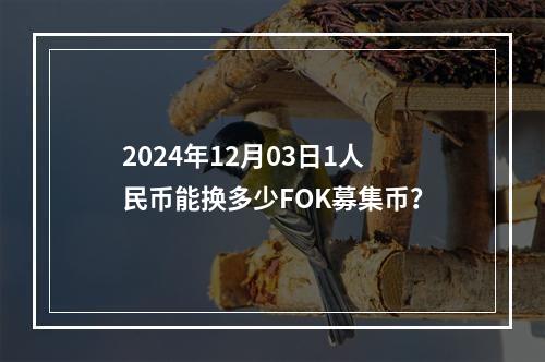 2024年12月03日1人民币能换多少FOK募集币？