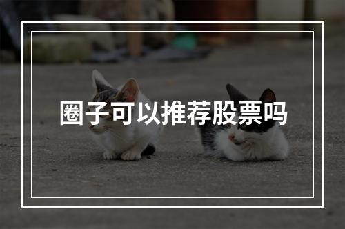 圈子可以推荐股票吗