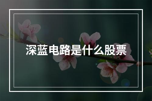 深蓝电路是什么股票