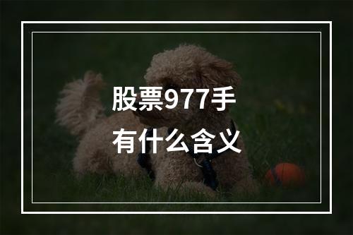 股票977手有什么含义