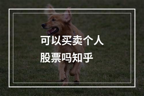 可以买卖个人股票吗知乎