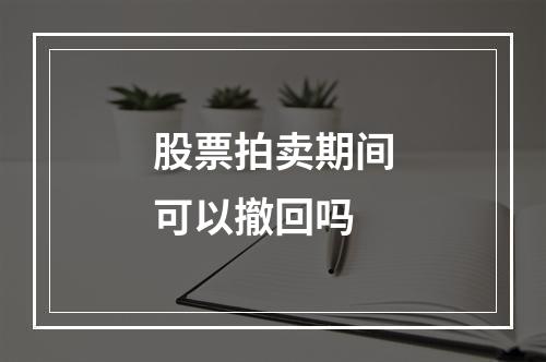 股票拍卖期间可以撤回吗