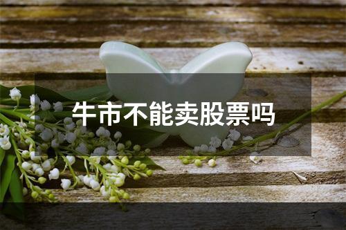 牛市不能卖股票吗