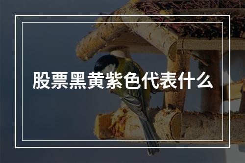 股票黑黄紫色代表什么