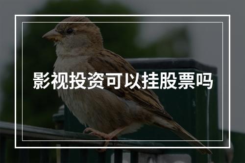 影视投资可以挂股票吗