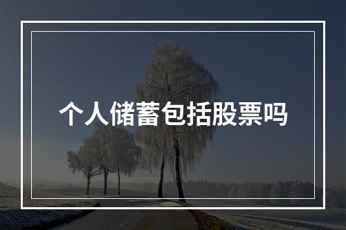 个人储蓄包括股票吗