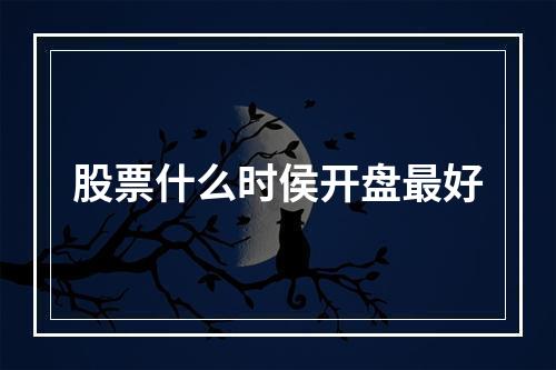 股票什么时侯开盘最好