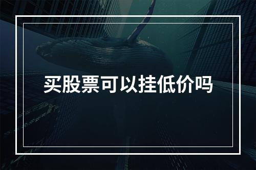 买股票可以挂低价吗