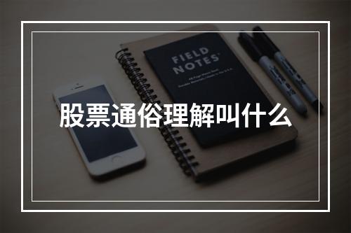 股票通俗理解叫什么