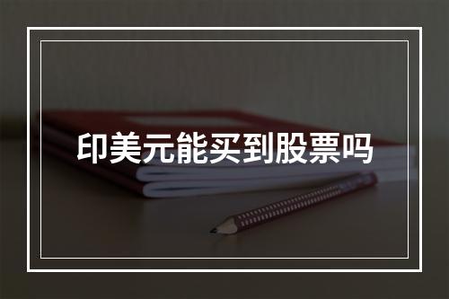 印美元能买到股票吗