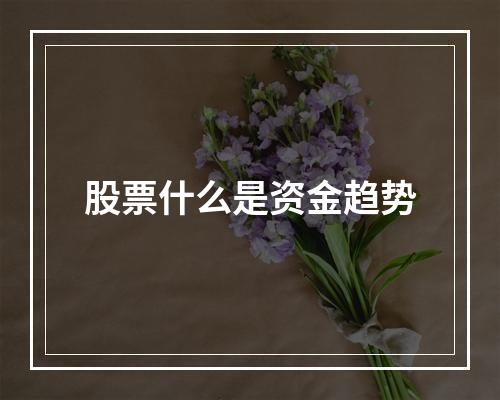 股票什么是资金趋势