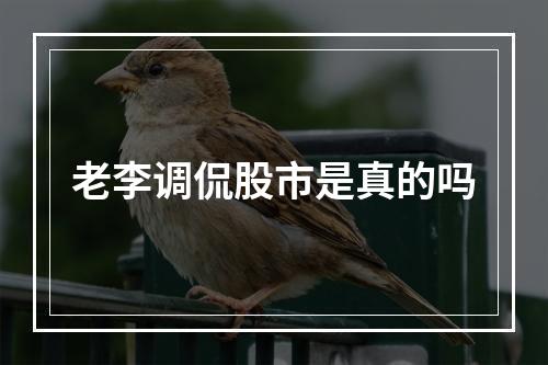 老李调侃股市是真的吗