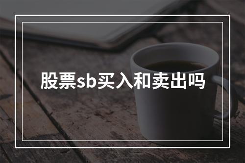 股票sb买入和卖出吗