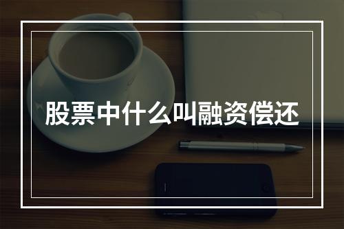 股票中什么叫融资偿还