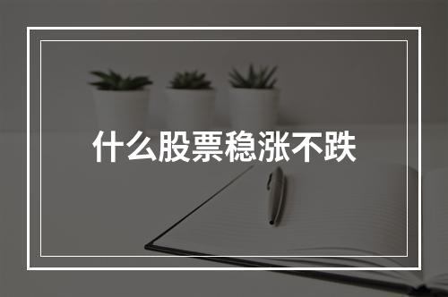 什么股票稳涨不跌