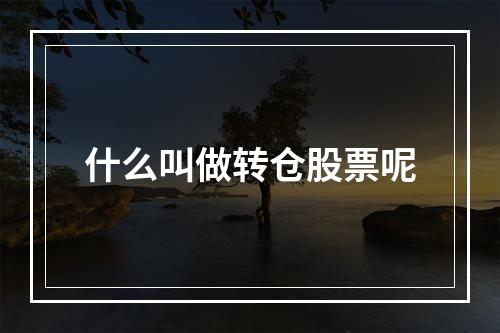 什么叫做转仓股票呢