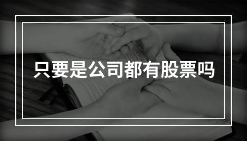 只要是公司都有股票吗