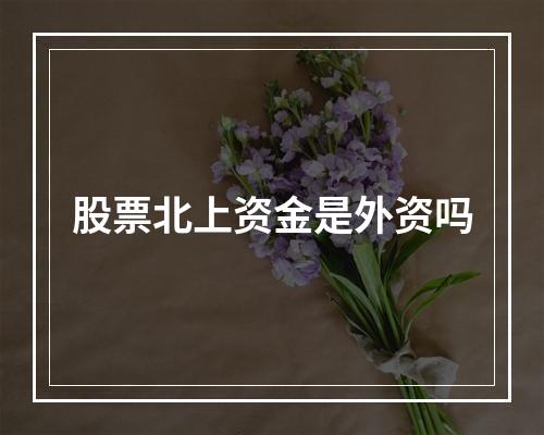 股票北上资金是外资吗