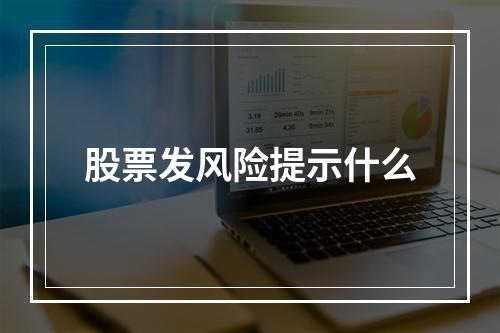 股票发风险提示什么