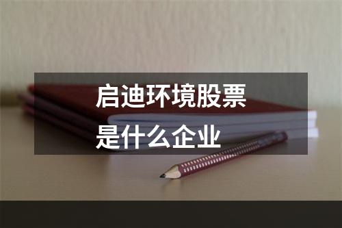 启迪环境股票是什么企业