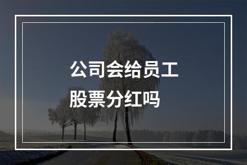 公司会给员工股票分红吗