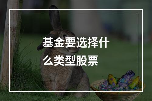 基金要选择什么类型股票