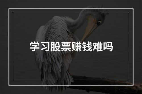 学习股票赚钱难吗