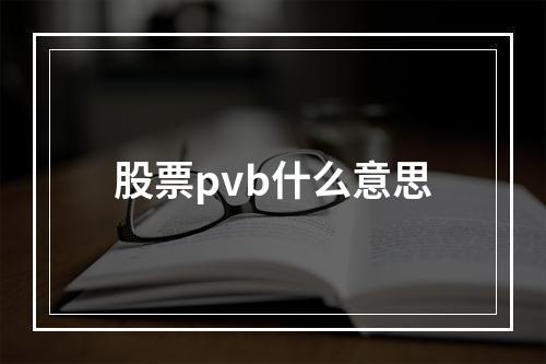 股票pvb什么意思