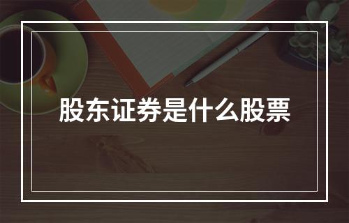 股东证券是什么股票