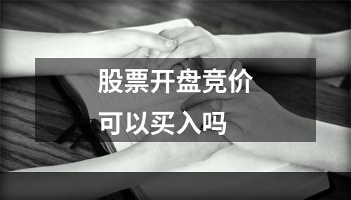 股票开盘竞价可以买入吗