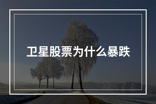 卫星股票为什么暴跌