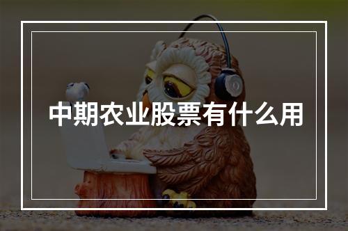 中期农业股票有什么用