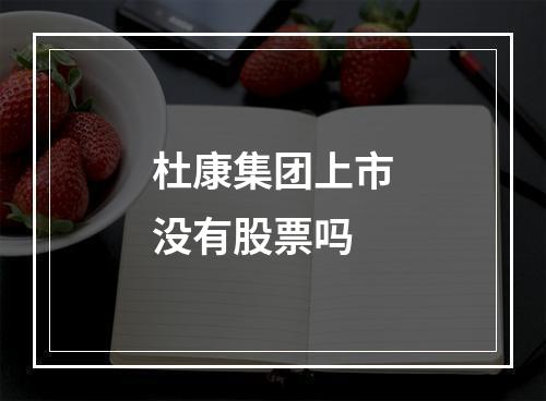 杜康集团上市没有股票吗