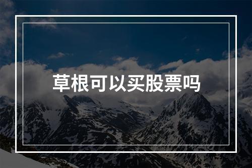 草根可以买股票吗