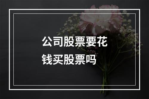 公司股票要花钱买股票吗