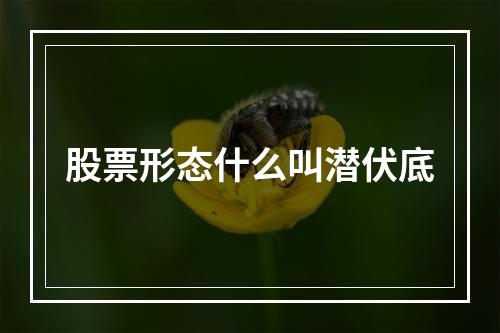 股票形态什么叫潜伏底