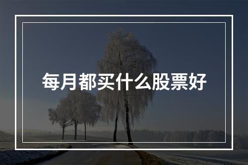 每月都买什么股票好