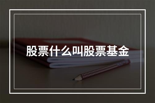 股票什么叫股票基金