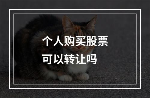 个人购买股票可以转让吗