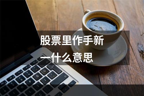 股票里作手新一什么意思