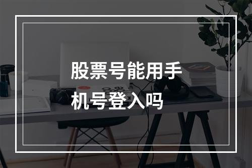 股票号能用手机号登入吗